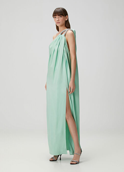 Stella McCartney - Green One-Shoulder Maxi Evening Dress Stella McCartney - Green One-Shoulder Maxi Evening Dress