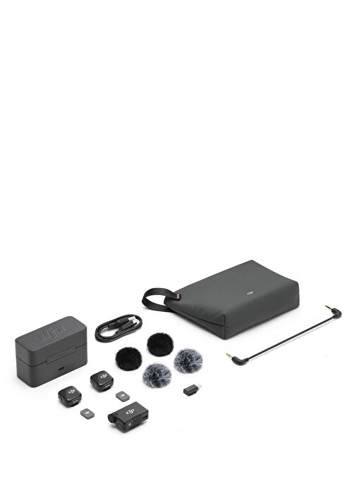 DJI - Mic Mini (2TX+1RX+Şarj Kutusu) Mikrofon - Siyah