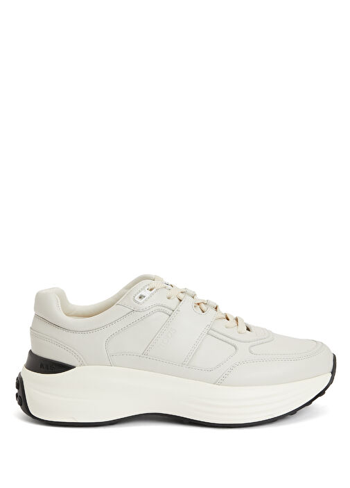 Krem Kadın Deri Sneaker - Görsel 2