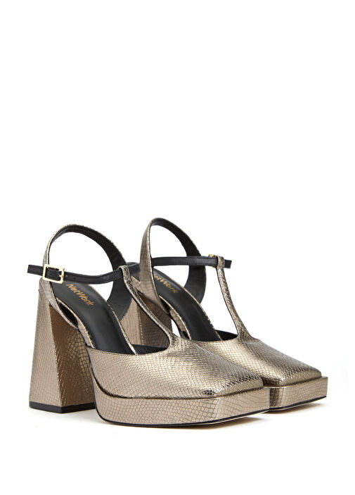 Bronz Kadın Deri Sandalet - Görsel 3