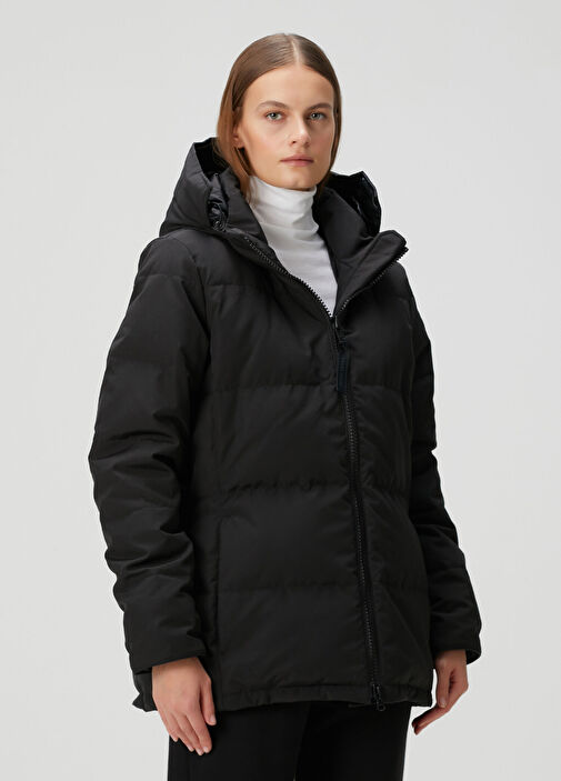 Siyah Kapüşonlu Mont - Görsel 2