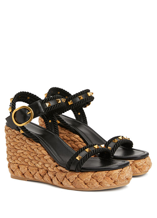 Siyah Kadın Deri Espadril - Görsel 3