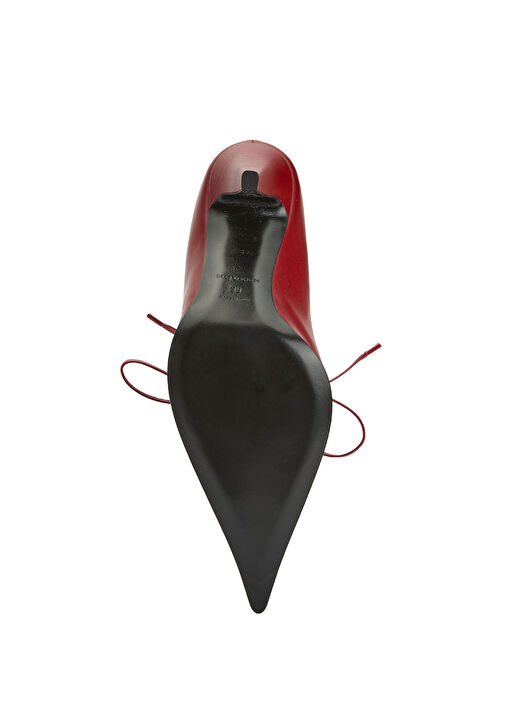 Bordo Bağcık Detaylı Deri Topuklu Ayakkabı - Görsel 6