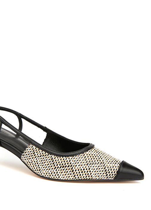 Bej Siyah Topuklu Ayakkabı - Görsel 7