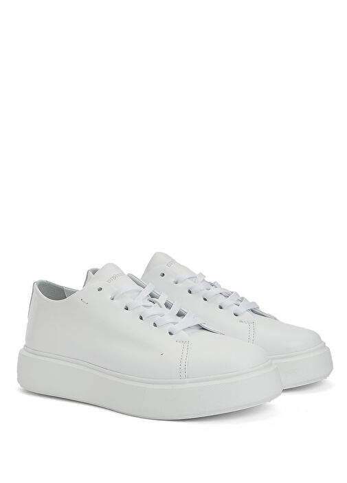 Beyaz Kadın Deri Sneaker - Görsel 3