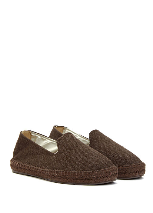 Koyu Kahverengi Erkek Keten Espadril - Görsel 3