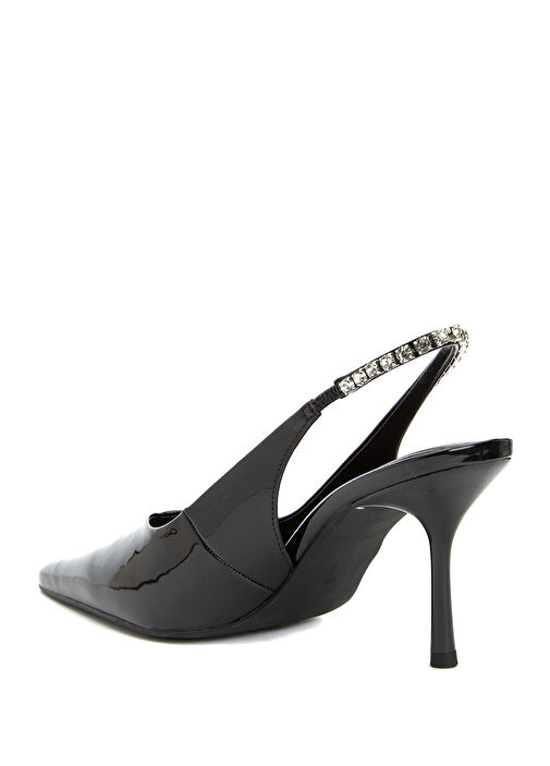 Siyah Taşlı Topuklu Ayakkabı - Görsel 4