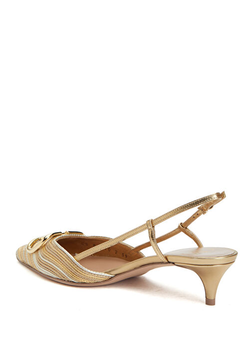 VLogo Gold Silver Topuklu Ayakkabı - Görsel 4