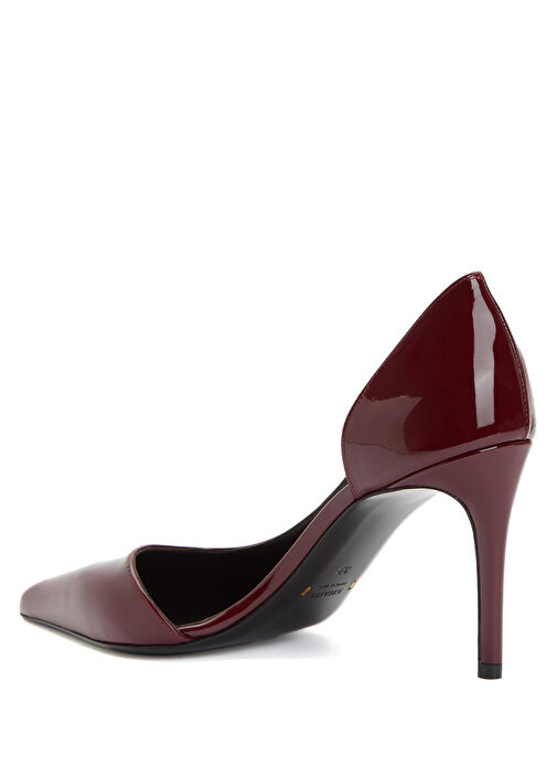 Jett D'Orsay Bordo Deri Topuklu Ayakkabı - Görsel 4