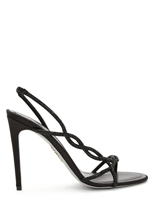 Braid Siyah Topuklu Sandalet - Görsel 2