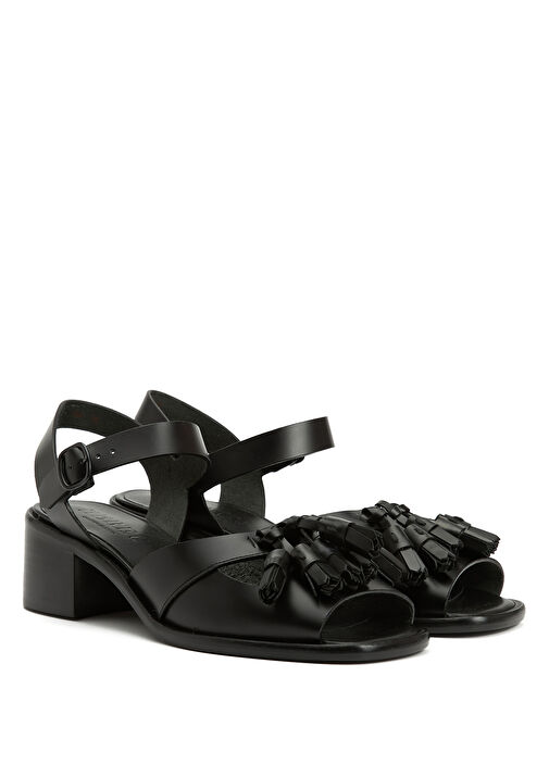 Boqueria Siyah Kadın Deri Sandalet - Görsel 3