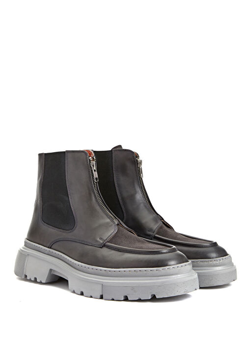Gri Erkek Deri Bot - Görsel 3