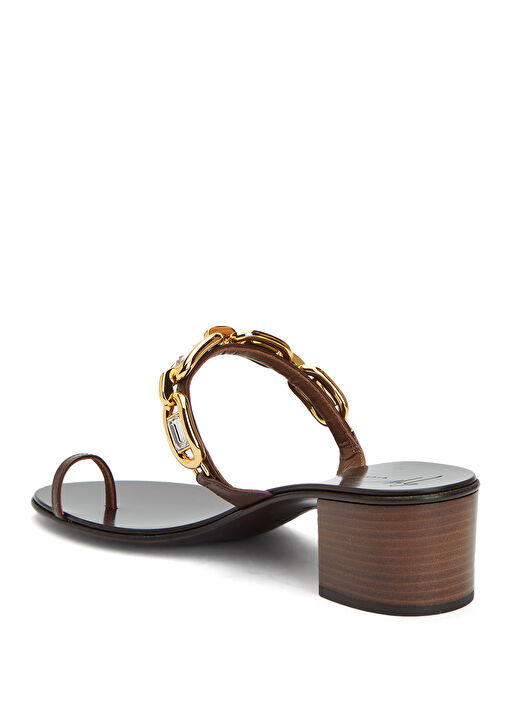 Kahverengi Kadın Deri Terlik - Görsel 4