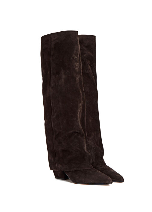 Jane Koyu Kahverengi Kadın Süet Çizme - Görsel 3