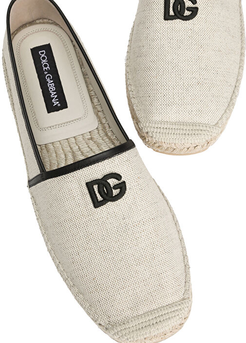 Siyah Beyaz Logo Nakışlı Erkek Espadril - Görsel 5