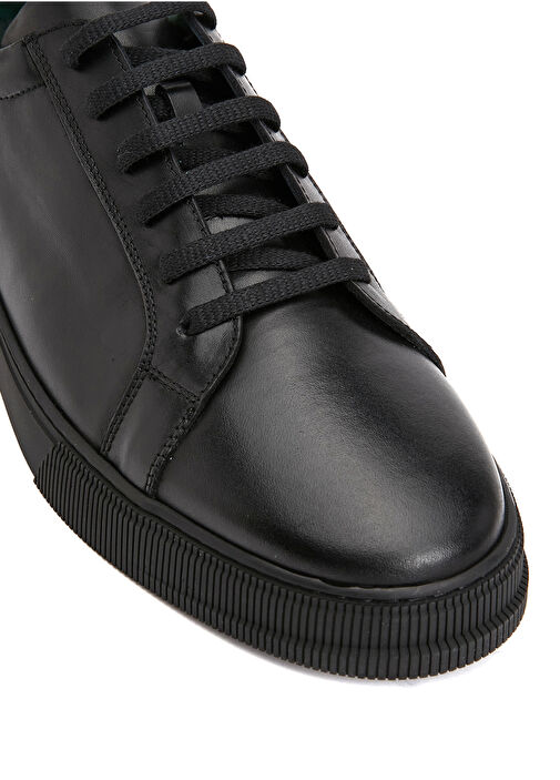 Siyah Erkek Deri Sneaker - Görsel 7