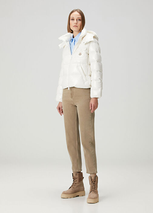 Moncler Naturel Kadın Andro Beyaz Kapüşonlu Mont 1892595 | Beymen