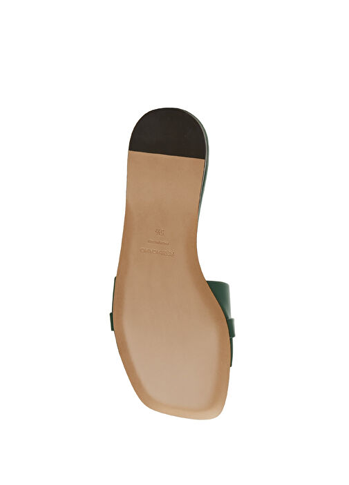 Yeşil Kadın Deri Terlik - Görsel 6