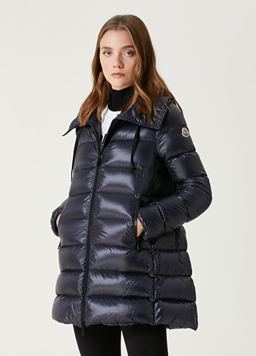 Moncler Suyen Navy Blue Hooded Puffer Jacket