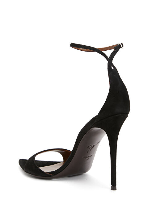 Intrigo Siyah Süet Topuklu Sandalet - Görsel 4