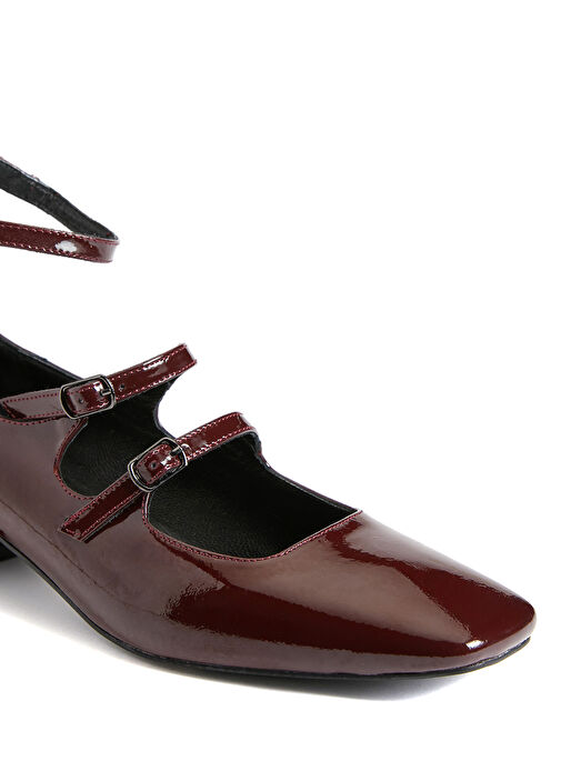 Bordo Kadın Deri Babet - Görsel 7