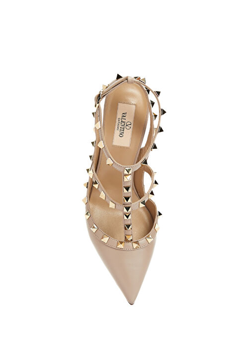 Rockstud Pudra Deri Topuklu Ayakkabı - Görsel 5