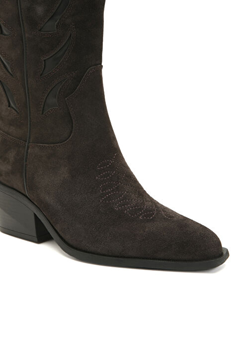 Kahverengi Kadın Süet Çizme - Görsel 7