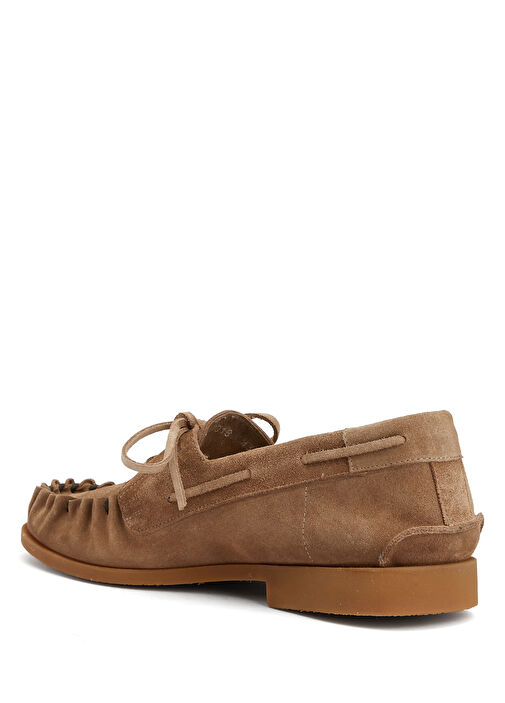 Bej Erkek Deri Loafer - Görsel 4