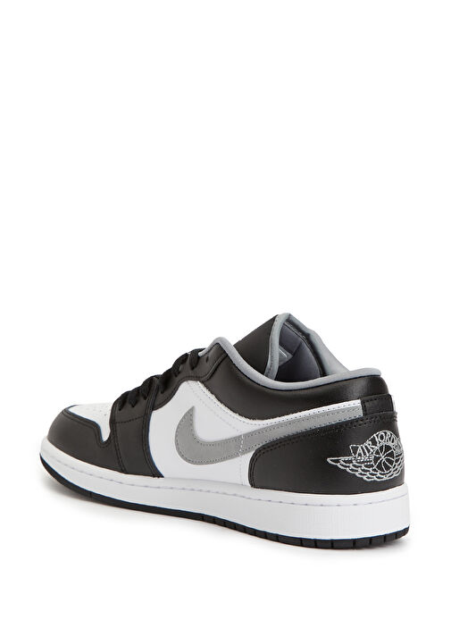 Air Jordan 1 Low Siyah Beyaz Erkek Deri Sneaker - Görsel 4
