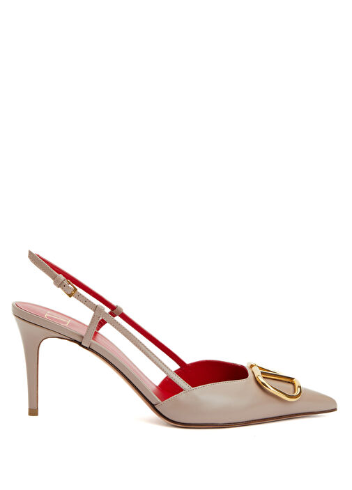 VLogo Pudra Deri Topuklu Ayakkabı - Görsel 2