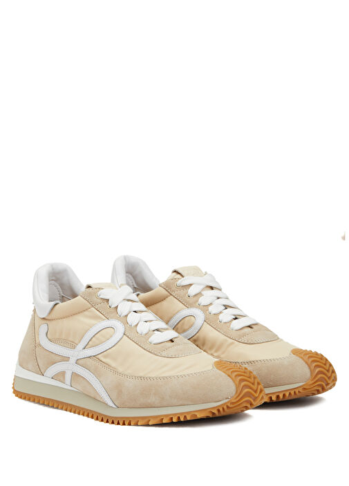 Flow Runner Bej Kadın Süet Sneaker - Görsel 3