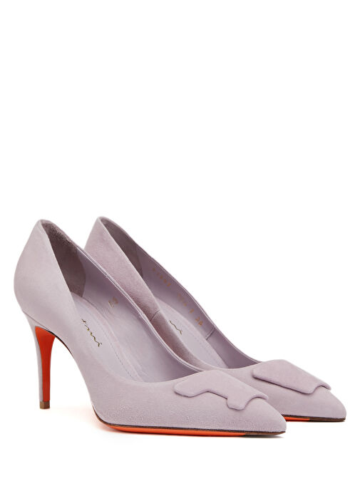 Lila Deri Stiletto - Görsel 3