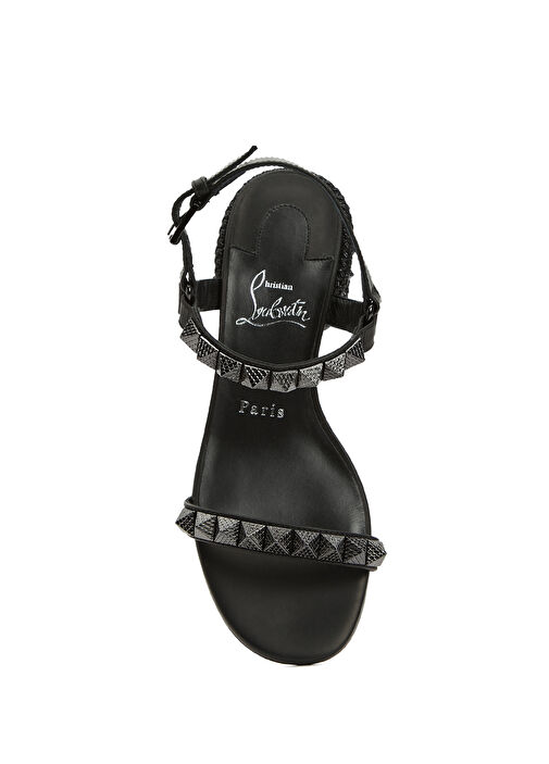 Pyrasand Siyah Kadın Deri Sandalet - Görsel 5