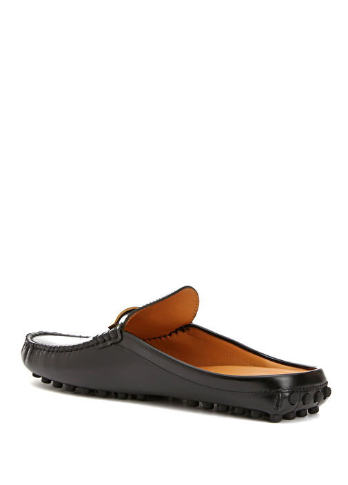 Gommino Siyah Logo Detaylı Kadın Deri Loafer - Görsel 4