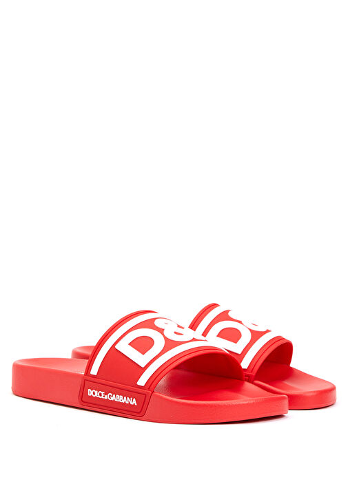 Kırmızı Beyaz Logolu Erkek Terlik - Görsel 3