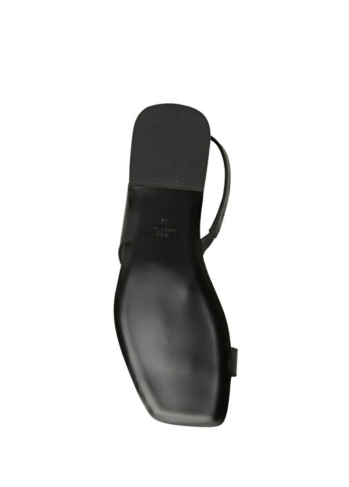 Siyah Krem Kadın Deri Sandalet - Görsel 6