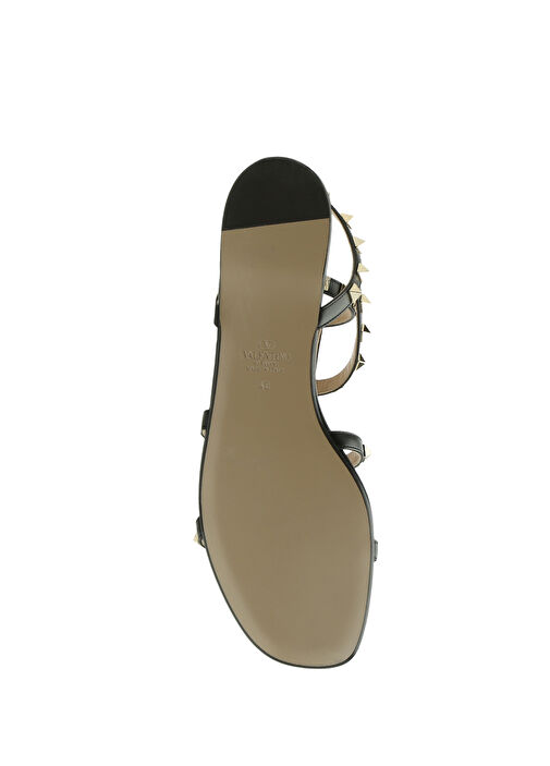 Rockstud Siyah Kadın Deri Sandalet - Görsel 6