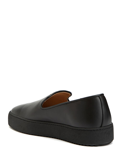 Siyah Erkek Deri Sneaker - Görsel 4