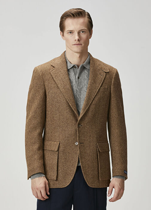 Brown Polo Ralph Lauren Brown Men Brown Herringbone Pattern Wool