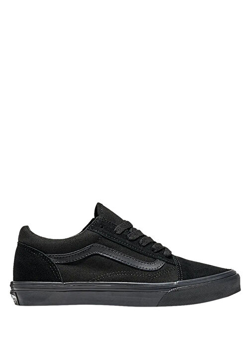 Old Skool Siyah Unisex Çocuk Deri Sneaker - Görsel 2