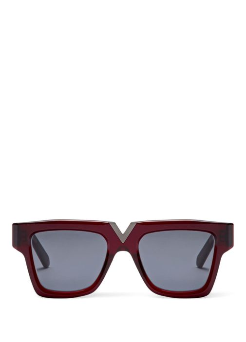 New Valentino Garavani V-GOLD I VLS-162C Burgundy Unisex Sunglasses V Logo Valentino VLS-107D Sunglasses RED-BDX Light Gold - eye-oo.com main image 3