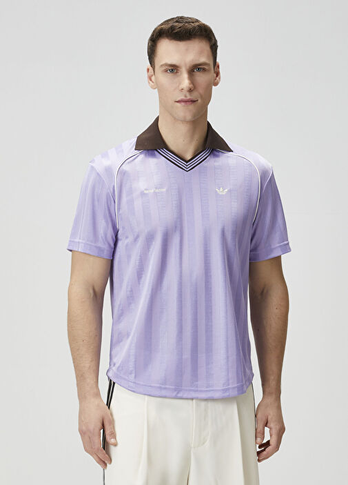 Adidas - x Wales Bonner Lila Çizgili T-shirt - Lila