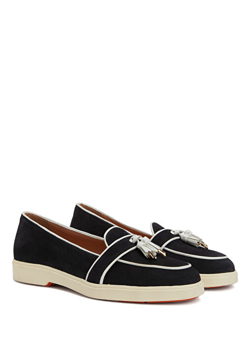 Lacivert Kadın Deri Loafer - Görsel 3