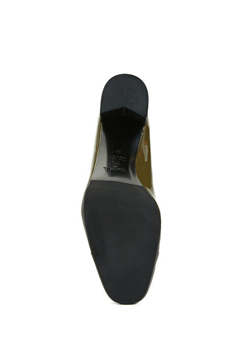 Cherry Haki Deri Topuklu Ayakkabı - Görsel 6