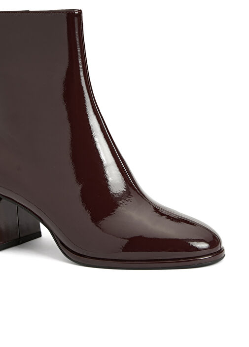 Bordo Kadın Parlak Bot - Görsel 7