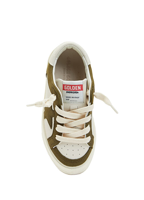May Beyaz Yeşil Unisex Çocuk Deri Sneaker - Görsel 5