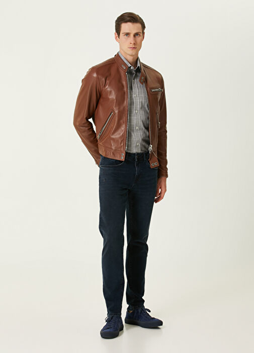 【関税＆送料込み】Tom Ford Dark Brown Leather Jacket TOM FORD Brown Leather Coat Jacket Size 50 IT / 40R U.S. New