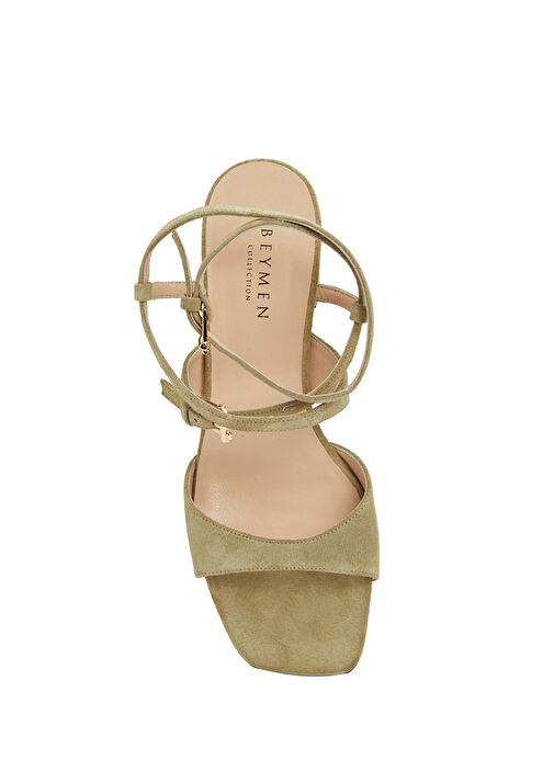 Yeşil Kadın Süet Sandalet - Görsel 5