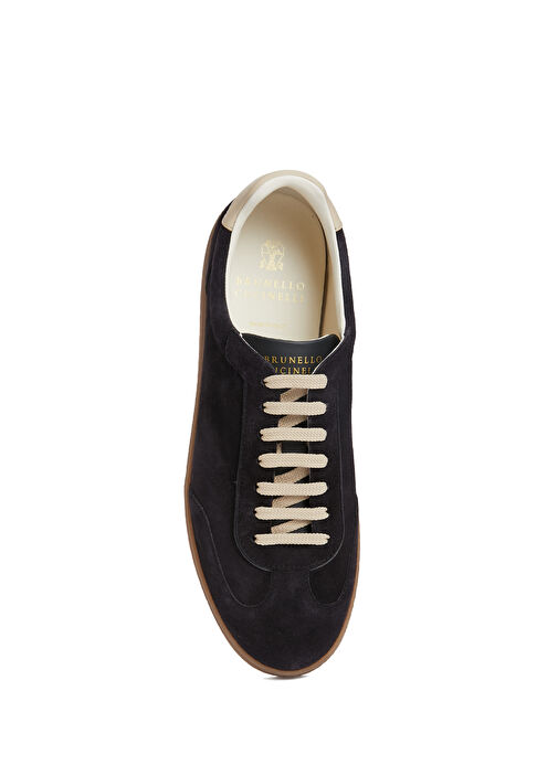 Koyu Lacivert Logolu Erkek Süet Sneaker - Görsel 5