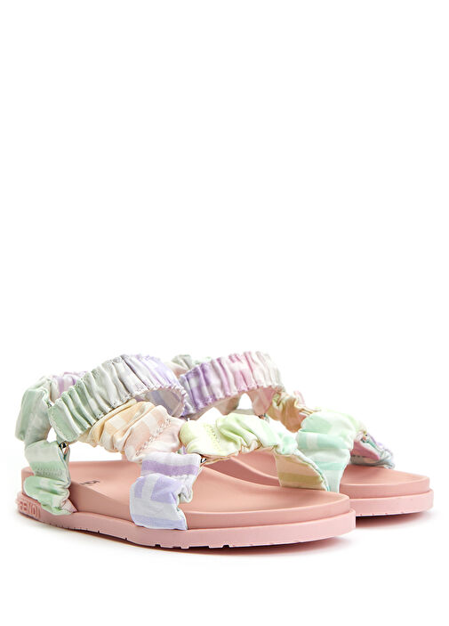 Colorblocked Desenli Kız Çocuk Sandalet - Görsel 7